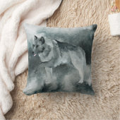 ウィンターグレーウルフ装飾用クッション クッション (ブランケット)