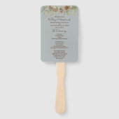 ウィンターグレーエレガントスクリプト結婚式 プログラム ハンドファン (正面)