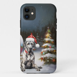 ウィンターグレートデーンのキャラバンクリスマスアドベンチャー iPhone 11 ケース