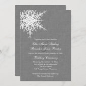 ウィンターグレーバーラップ結婚式招待状 招待状 (正面/裏面)