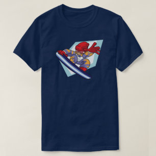 ウィンターゲームズスノーボーダーアニメスタイルイラストレーション Tシャツ
