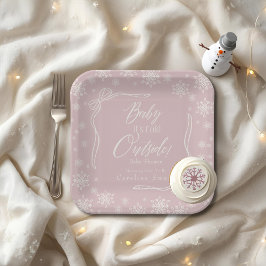 ウィンターコケットピンクベビー寒い ペーパープレート