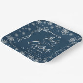 ウィンターコケットブルーベビー寒い ペーパープレート (傾斜あり)