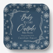 ウィンターコケットブルーベビー寒い ペーパープレート (正面)