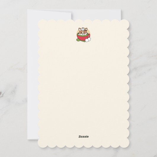 ウィンターココアの至福 - マグカップのデザインがかわいい犬 シーズンカード (裏面)