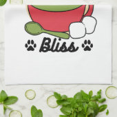 ウィンターココアブリス – 可愛い犬inマグカップデザイン キッチンタオル (折り畳み)