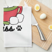 ウィンターココアブリス – 可愛い犬inマグカップデザイン キッチンタオル (四つ折り)