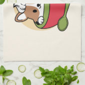 ウィンターココアブリス – 可愛い犬inマグカップデザイン キッチンタオル (折り畳み)