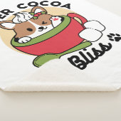 ウィンターココアブリス – 可愛い犬inマグカップデザイン シェルパブランケット (3/4)