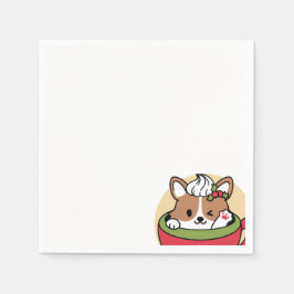 ウィンターココアブリス – 可愛い犬inマグカップデザイン スタンダードカクテルナプキン