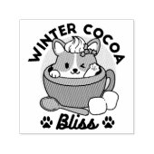 ウィンターココアブリス – 可愛い犬inマグカップデザイン セルフインキングスタンプ (デザイン)