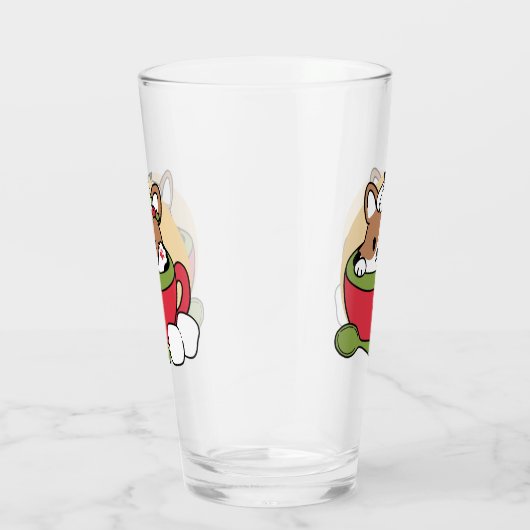 ウィンターココアブリス – 可愛い犬inマグカップデザイン タンブラーグラス (右)