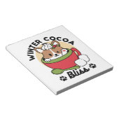 ウィンターココアブリス – 可愛い犬inマグカップデザイン ノートパッド (アングル)