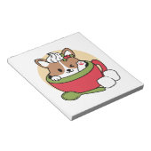 ウィンターココアブリス – 可愛い犬inマグカップデザイン ノートパッド (アングル)