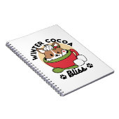 ウィンターココアブリス – 可愛い犬inマグカップデザイン ノートブック (右側)