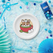 ウィンターココアブリス – 可愛い犬inマグカップデザイン ペーパープレート (パーティー)