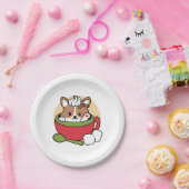 ウィンターココアブリス – 可愛い犬inマグカップデザイン ペーパープレート (パーティー)