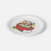 ウィンターココアブリス – 可愛い犬inマグカップデザイン ペーパープレート (アングル)