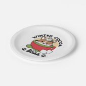 ウィンターココアブリス – 可愛い犬inマグカップデザイン ペーパープレート (アングル)