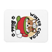 ウィンターココアブリス – 可愛い犬inマグカップデザイン マグネット (横)