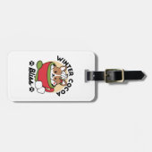 ウィンターココアブリス – 可愛い犬inマグカップデザイン ラゲッジタグ (正面横)