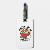 ウィンターココアブリス – 可愛い犬inマグカップデザイン ラゲッジタグ (裏面縦)