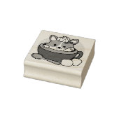 ウィンターココアブリス – 可愛い犬inマグカップデザイン ラバースタンプ (スタンプ)