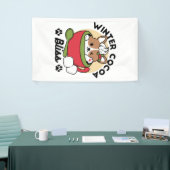 ウィンターココアブリス – 可愛い犬inマグカップデザイン 横断幕 (トレードショー)