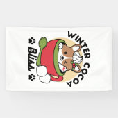 ウィンターココアブリス – 可愛い犬inマグカップデザイン 横断幕 (横)