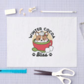 ウィンターココアブリス – 可愛い犬inマグカップデザイン 薄葉紙 (クラフト)
