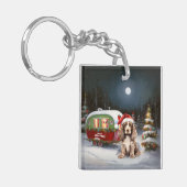 ウィンターコッカースパニエル犬キャラバンクリスマスアドベンチャー キーホルダー (正面左)