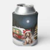 ウィンターコッカースパニエル犬キャラバンクリスマスアドベンチャー 缶クーラー (缶正面)