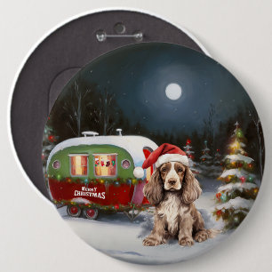 ウィンターコッカースパニエル犬キャラバンクリスマスアドベンチャー 缶バッジ