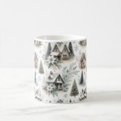 ウィンターコテージの雪景色パターン コーヒーマグカップ (中央)