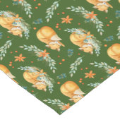 ウィンターコテージコアスリープキツネグリーン ショートテーブルランナー (コーナー)