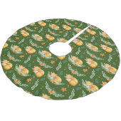 ウィンターコテージコアスリープキツネグリーン ブラッシュドポリエステルツリースカート (アングル)