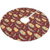 ウィンターコテージコアスリープキツネダークレッド ブラッシュドポリエステルツリースカート (アングル)