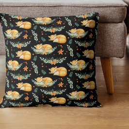 ウィンターコテージコアスリープキツネブラック クッション