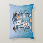 ウィンターコージー雪だるま アクセントクッション (正面(垂直))