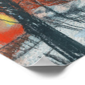 ウィンターコートヤードランドスケープ絵画パステルズアート ポスター (角)