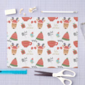 ウィンターコールドホリデークリスマスク素朴ラフトカントリー 薄葉紙 (クラフト)