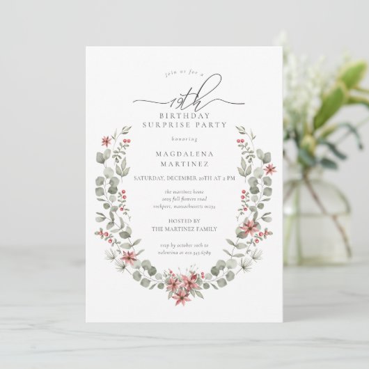 ウィンターサプライズパーティーグリーンリー19誕生日 招待状 (スタンド正面)