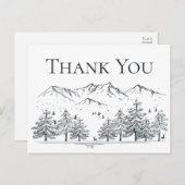 ウィンターサンキューマウンテンズ結婚ブライダルシャワー ポストカード (正面/裏面)