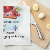 ウィンターサングリアレシピホリデー キッチンタオル (四つ折り)