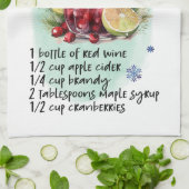 ウィンターサングリアレシピ料理エッセンシャル キッチンタオル (折り畳み)