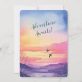 ウィンターサンセットアドベンチャーアウェイツウェディングシャワー 招待状 (裏面)