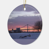 ウィンターサンセットウィズブリッジオーナメント セラミックオーナメント (左)