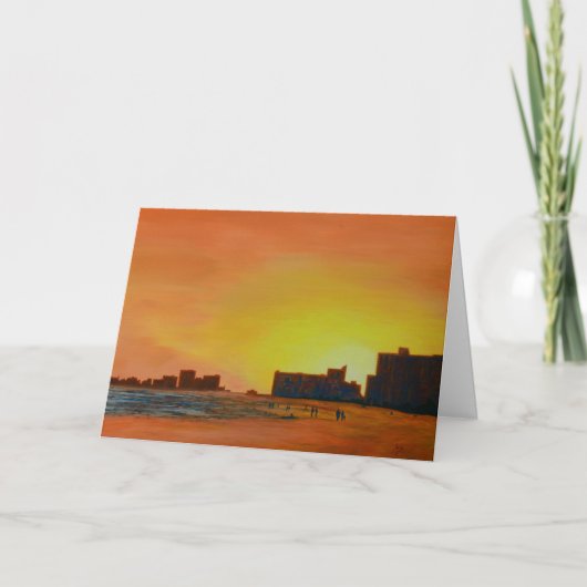 ウィンターサンセットNマートルビーチSCグリーティングカード カード (正面)