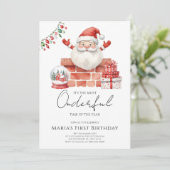 ウィンターサンタクリスマスハウス誕生日 招待状 (スタンド正面)