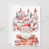 ウィンターサンタクリスマスハウス誕生日 招待状 (裏面)